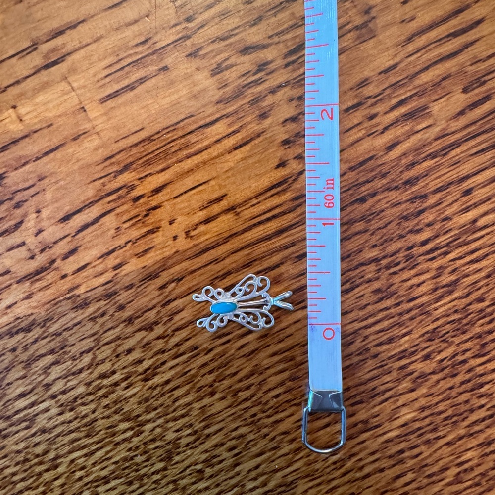 Sterling silver with turquoise butterfly pendant